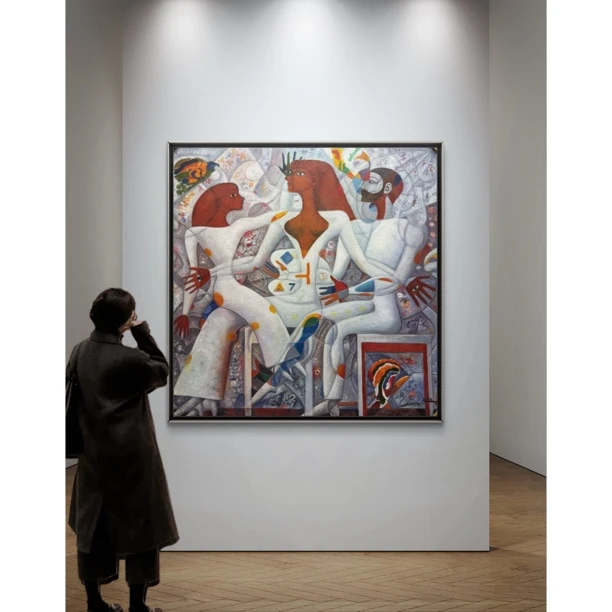 壹画廊艺术品手绘油画奢高档挂画客厅沙发背景墙装饰画彰显高级感