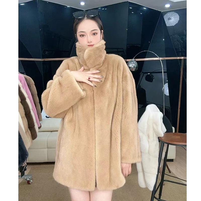 【三嫂推荐】直播福利2025新款爆款网红水貂整貂毛皮草外套时尚女
