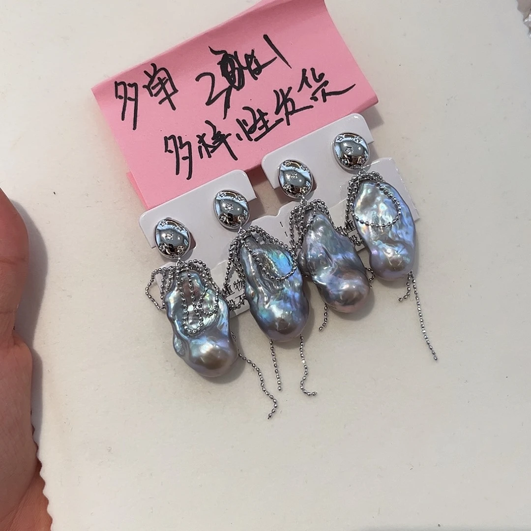合金淡水珍珠耳饰