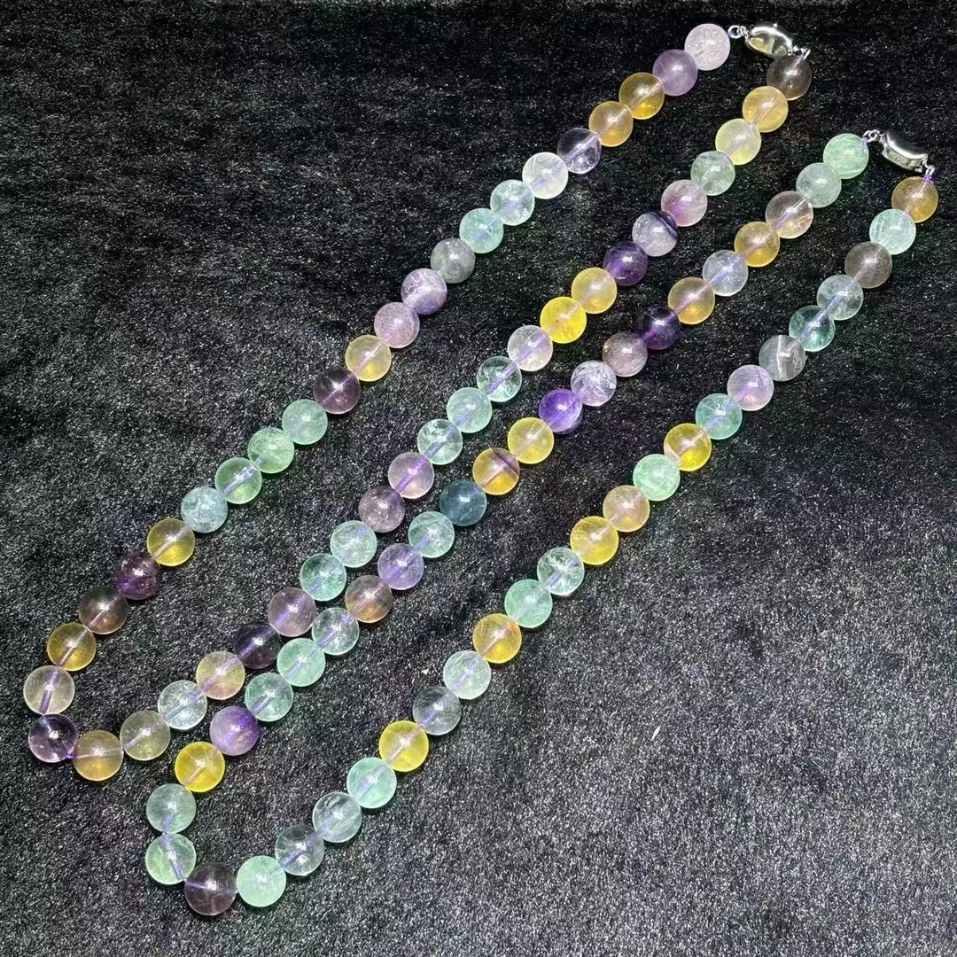 C3889-卡10左右-七彩萤石项链-多样性发其一