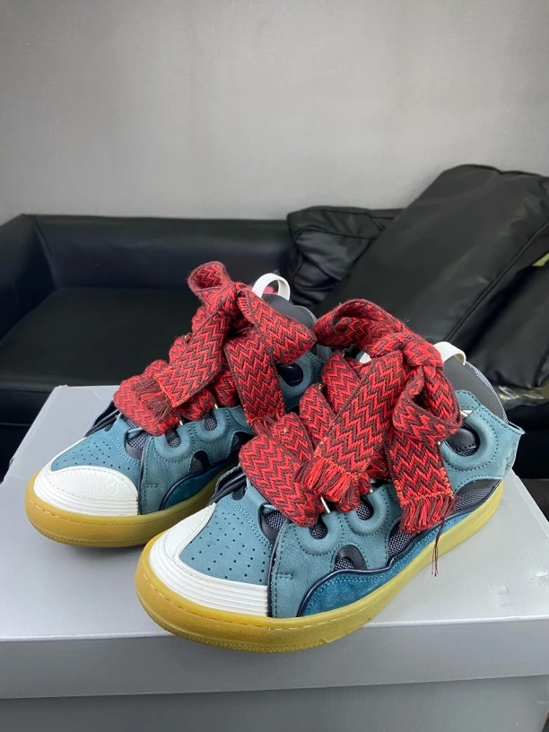 95新 LANVIN 浪凡面包鞋蓝红40码无盒95新