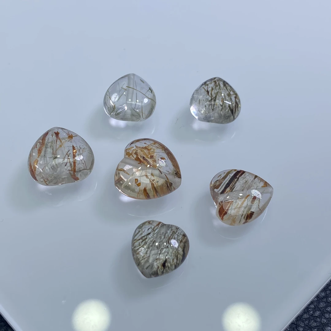 「戴琴珠宝」FR4280-黑金超七爱心通孔配饰大号（多样性发其一）