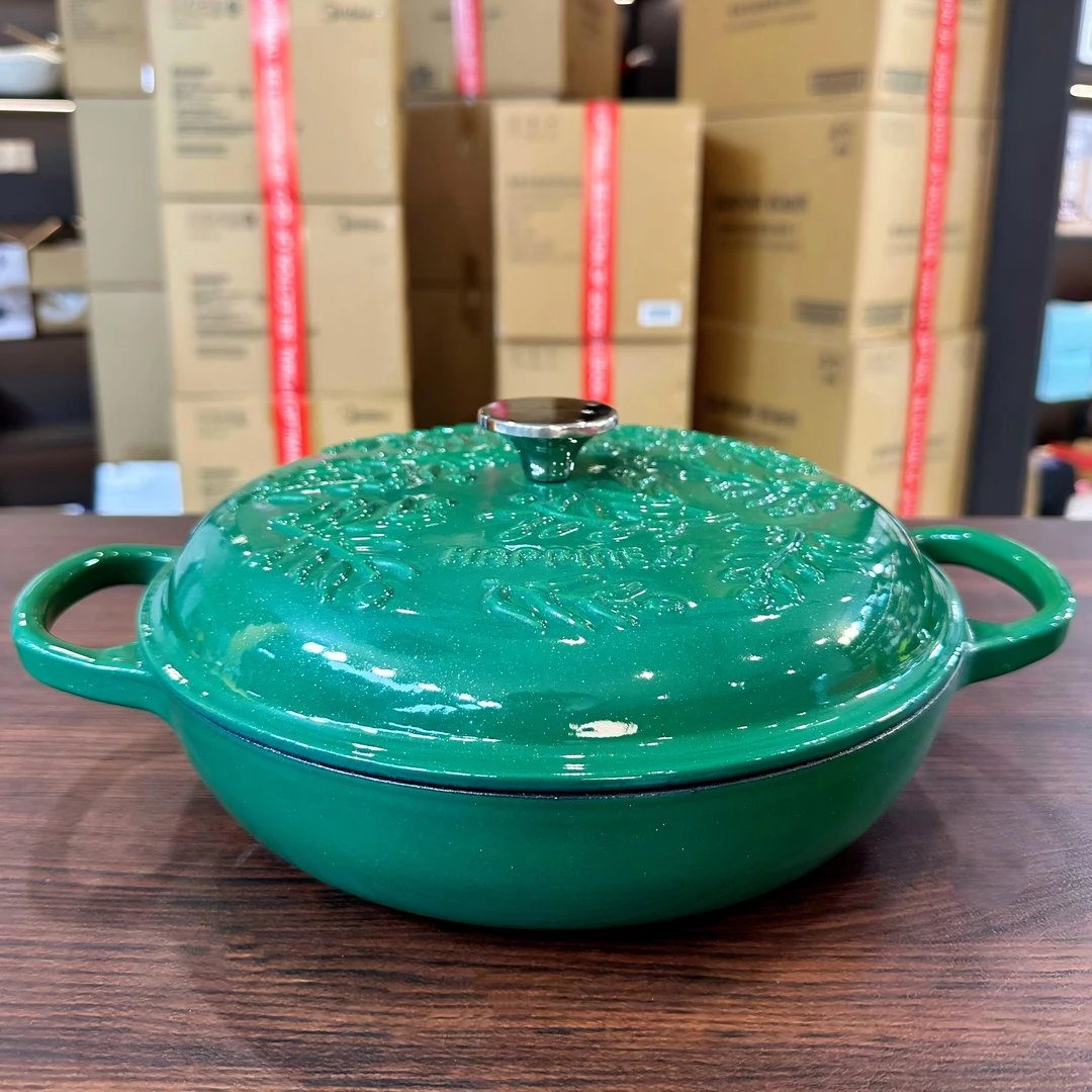 小幸福26cm铸铁珐琅锅焖煮炖锅多功能家用煲汤锅不易粘锅电磁炉通