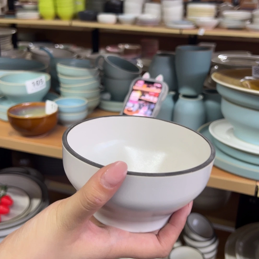 新骨瓷088瑕疵慎拍 烟灰白 5寸米饭碗