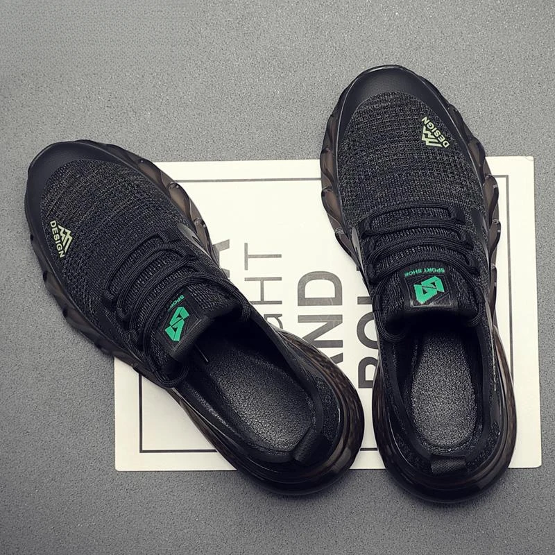 路易圣戈希男鞋透气飞织跑步鞋潮流百搭网面鞋耐磨