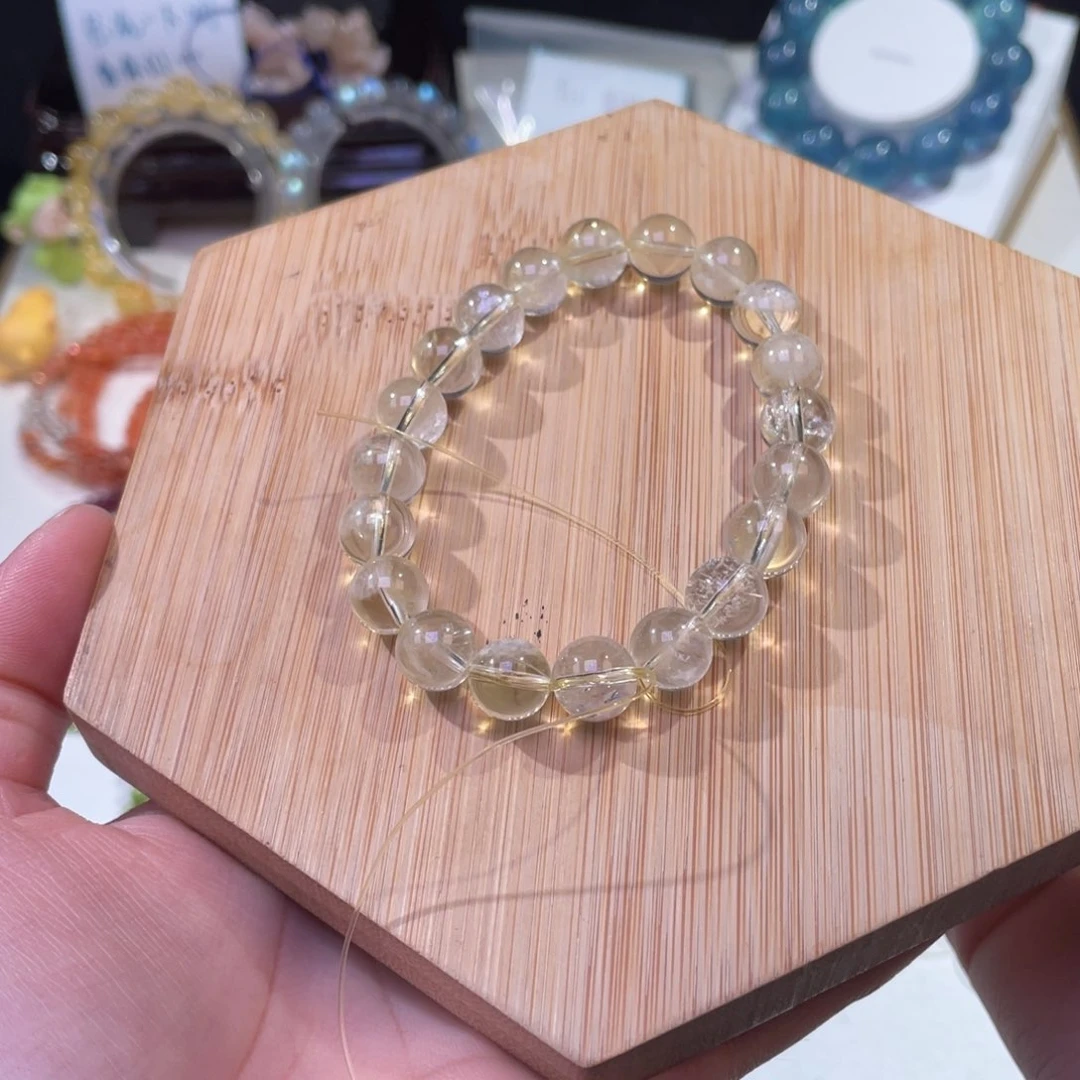 未镶嵌手链水晶黄水胶花共生9mm