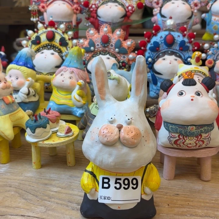 摆件手捏陶艺摆件