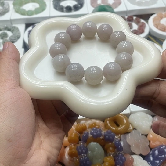 石英质玉（非洲翠）合金手串