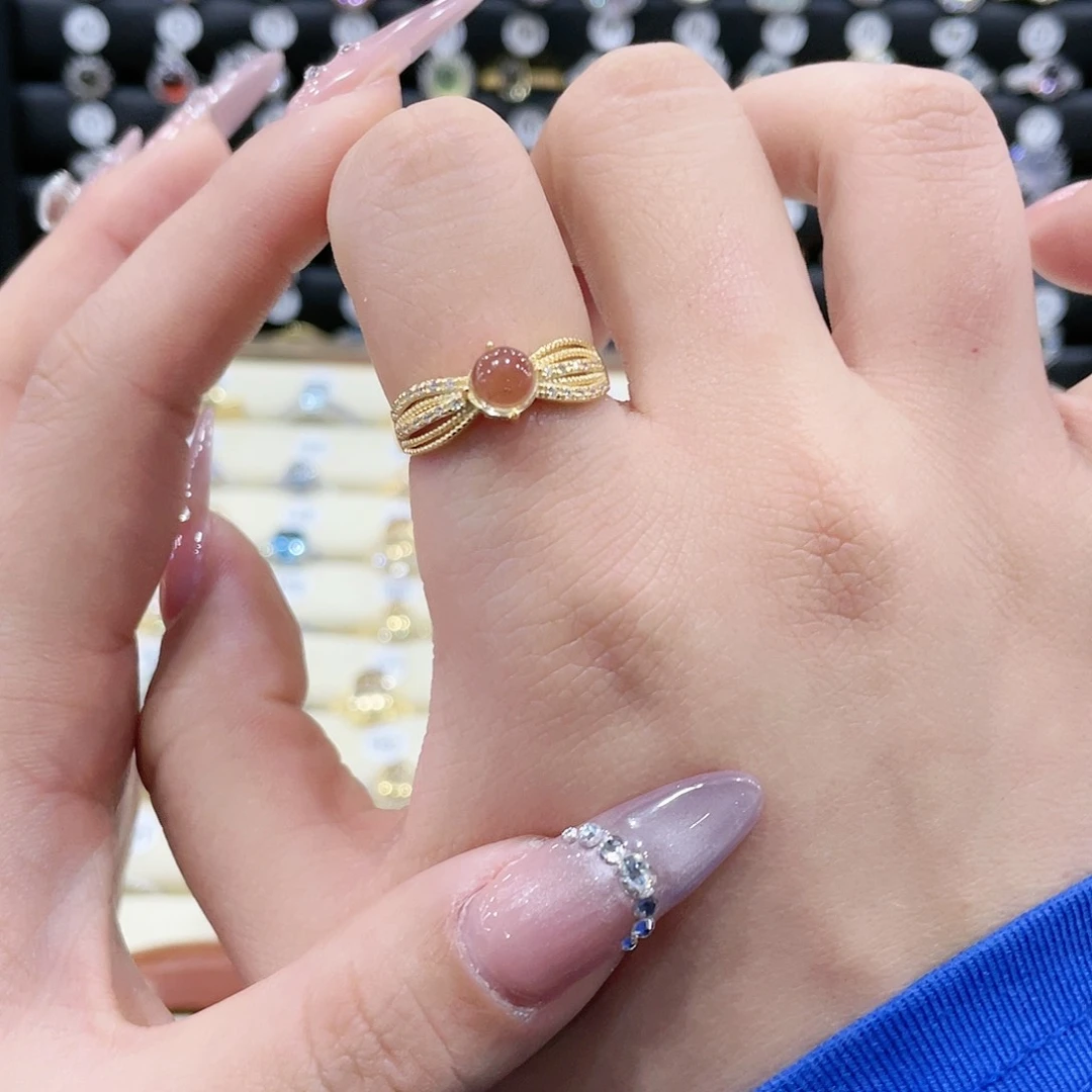 黄晶戒指银S925镶嵌戒指