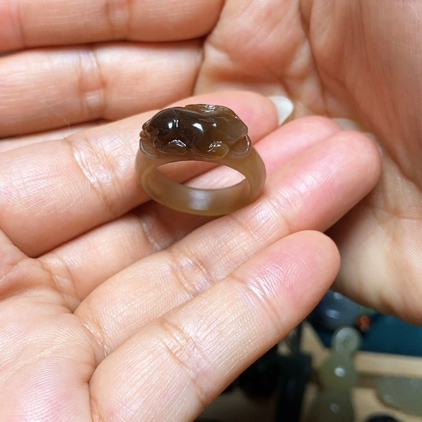 【闪购商品】和田玉戒指未镶嵌星**缘