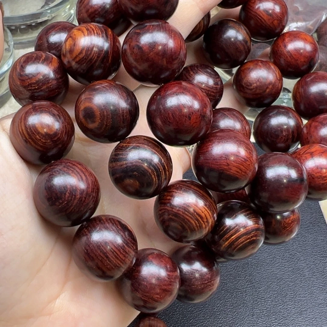 T***e手串/手链花梨木类海南红降18满油单圈微瑕