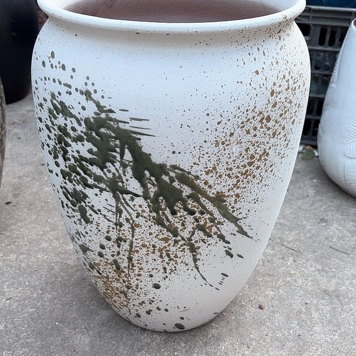 紫砂茶碗白泼墨口径26*41