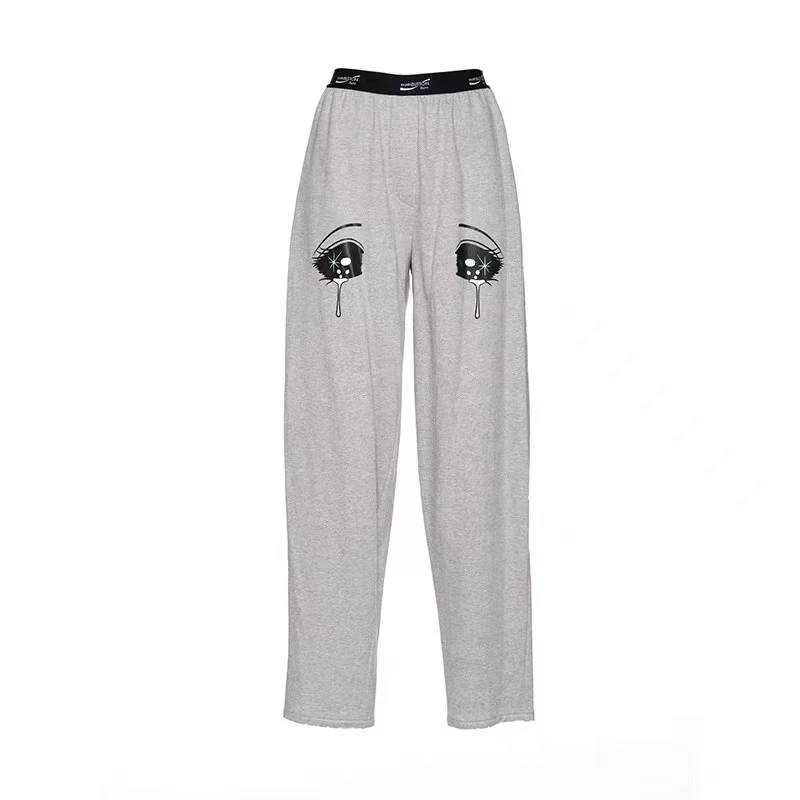 PUSHBUTTON 25PS新品设计师zero系列品牌灰色娃娃长裤宽松时尚女