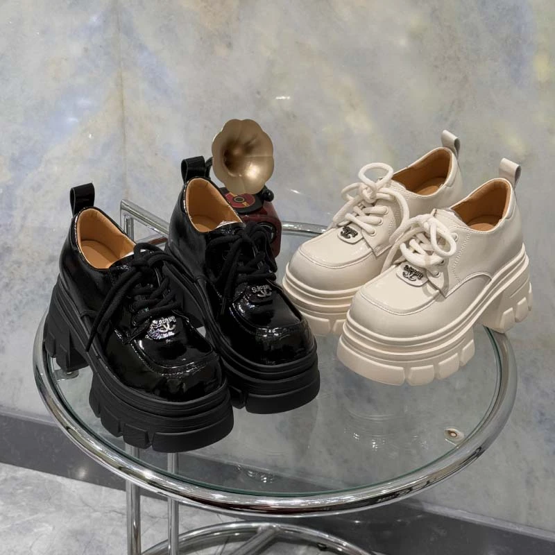 【卓乎不群】10CM英伦风2025早春JK平增高复古厚底小皮鞋1216-1