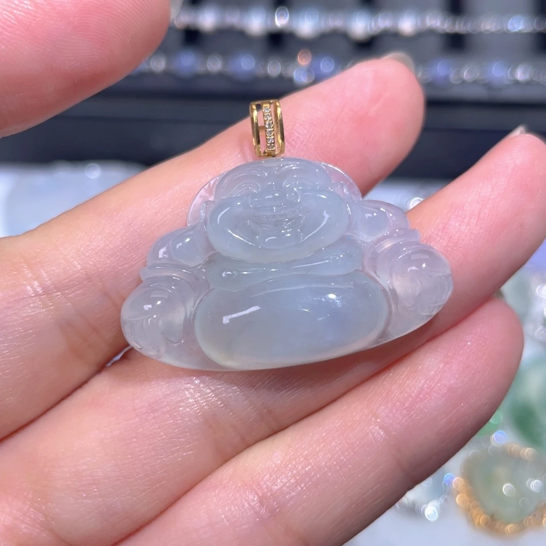 颈饰18K金镶嵌翡翠翡翠