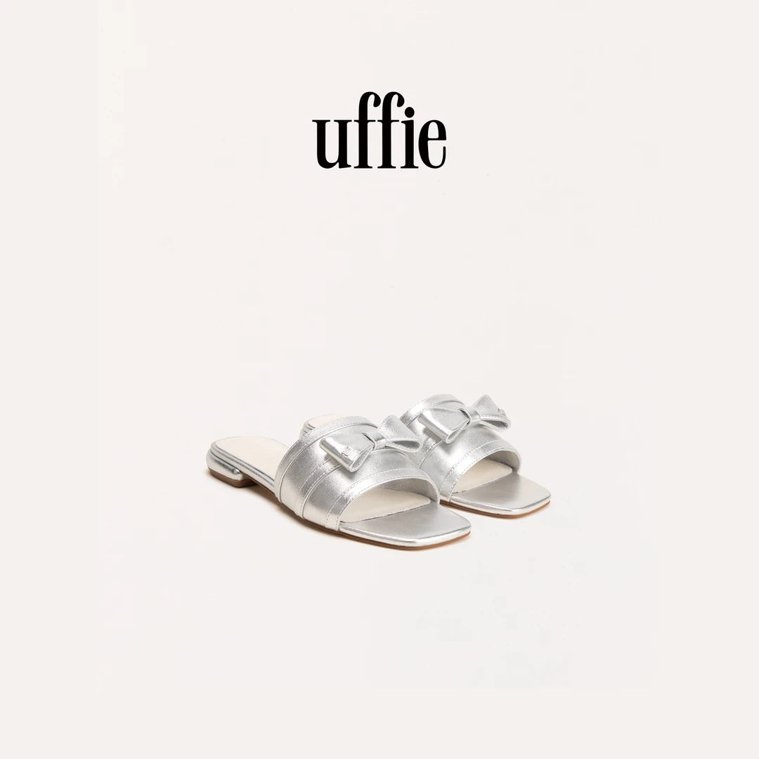 UFFIE于绘 银色蝴蝶结一字拖