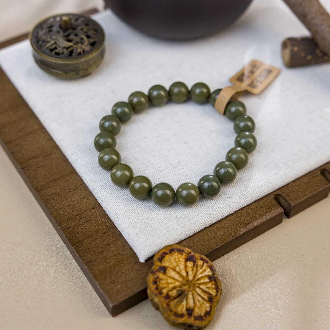 禾木和田玉 和田玉鸭蛋青 手串