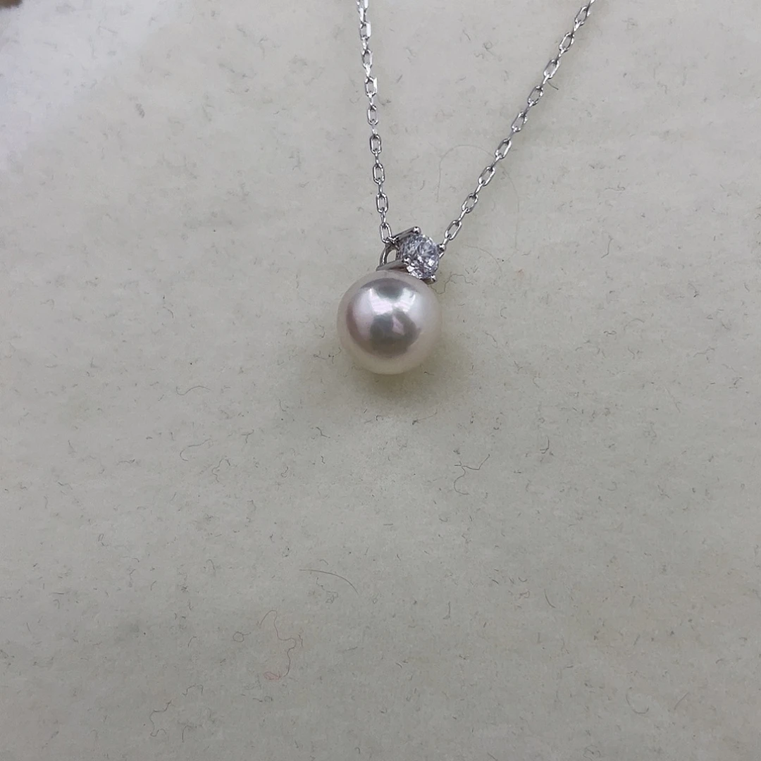 银S925镶嵌海水珍珠颈饰