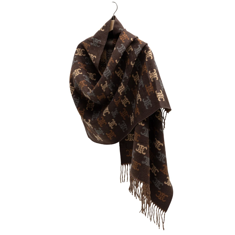 【佐伊甄选】（预）QYX-W-6068-咖啡色轻奢女士秋冬季高级感围巾