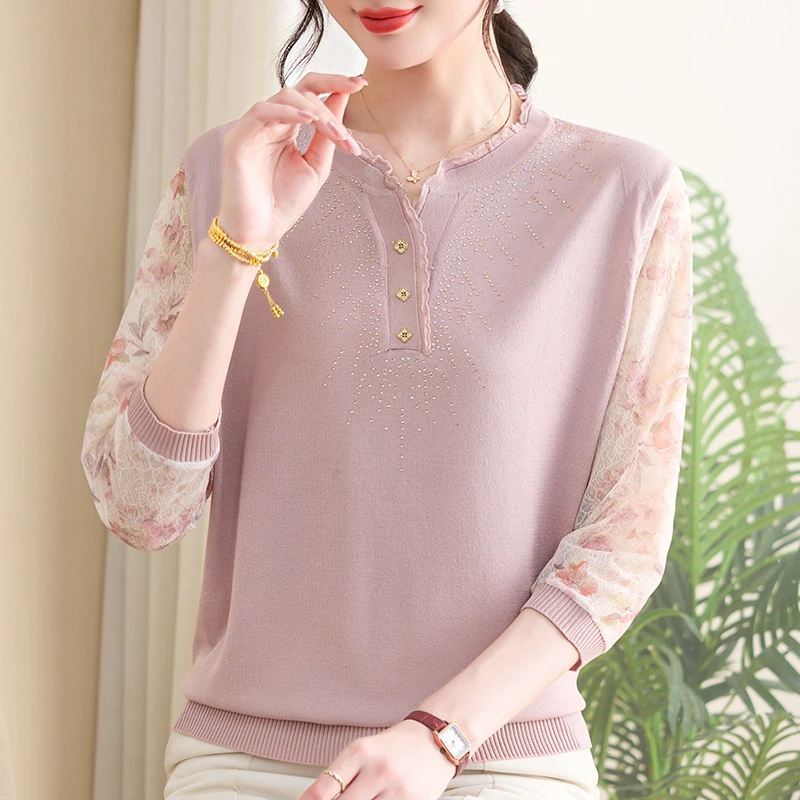 中老年妈妈夏季新品中年时尚气质上衣2566洋气薄款
