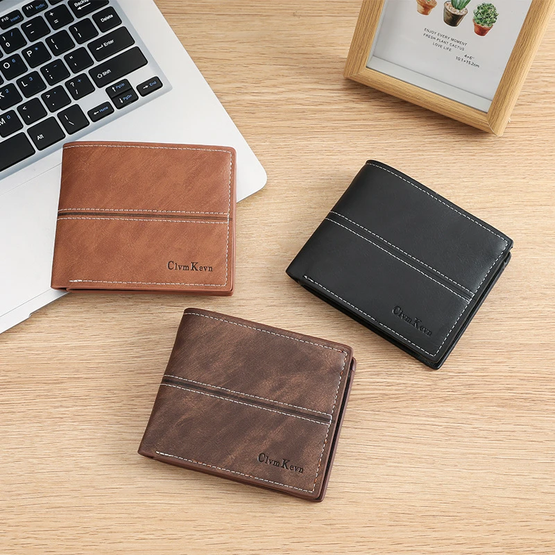 男士钱包短款软商务休闲皮钱夹青年学生个性钱包钱包男款折叠