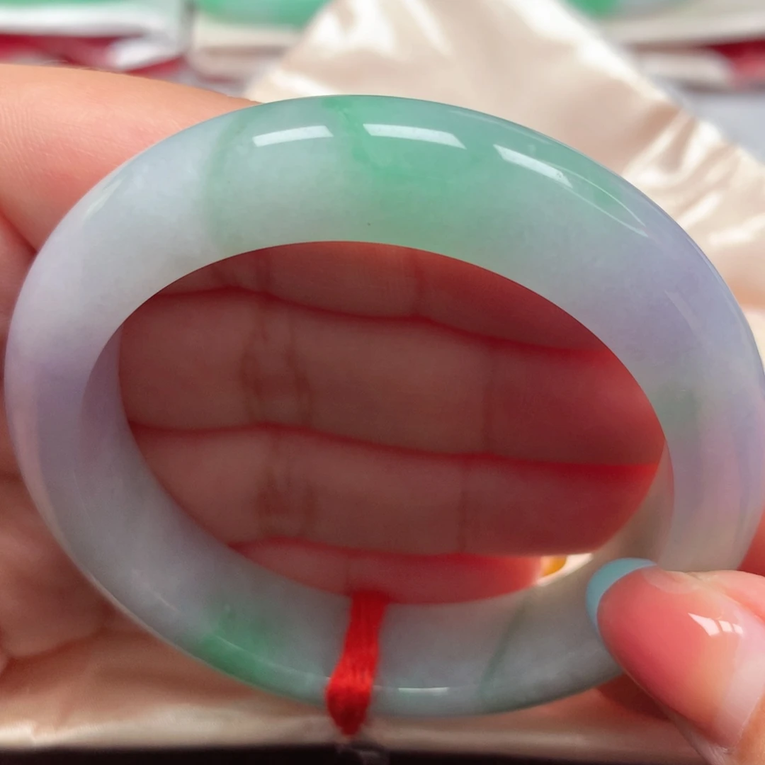 翡翠未镶嵌手镯18春彩花仙子