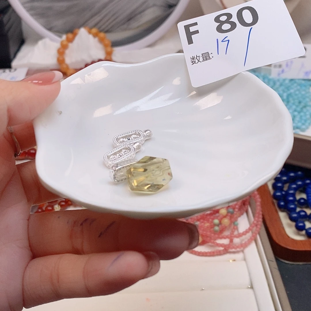 水晶珠宝半成品银S925镶嵌F80