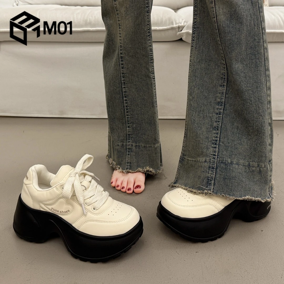 M01松糕厚底老爹鞋女小个子增高超火新款秋冬百搭运动休闲小白鞋