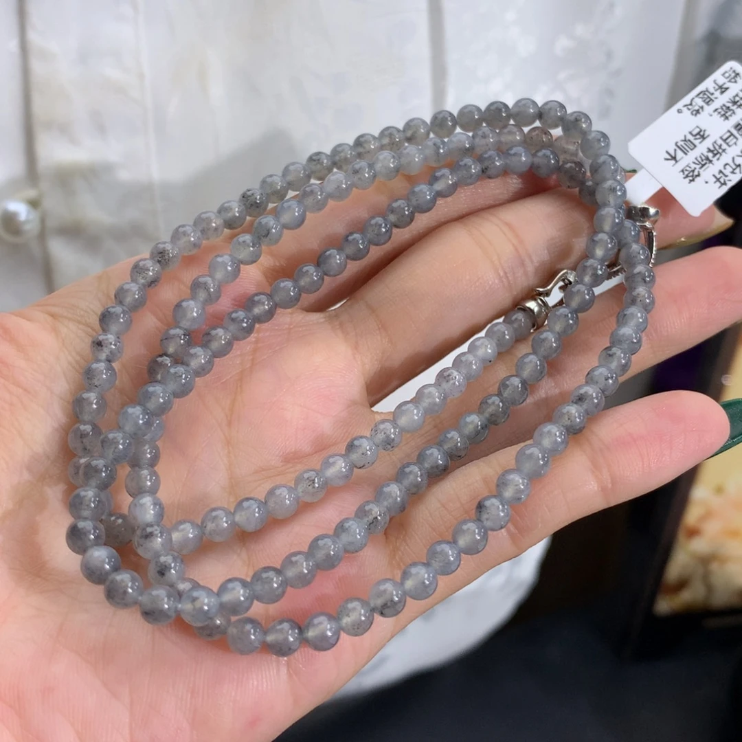 翡翠未镶嵌手串卡4.3冰胶乌鸡项链