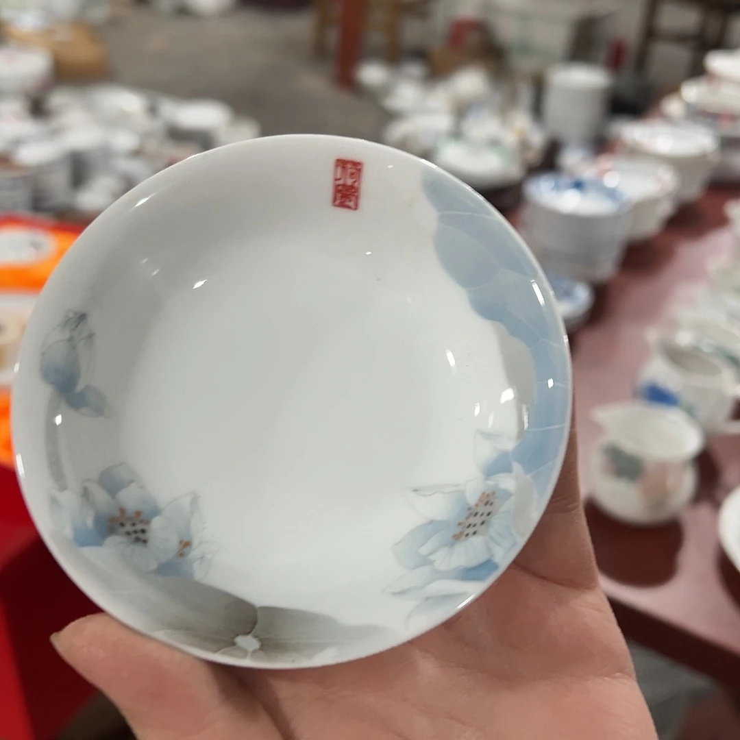 醴陵瓷直播供货基地手绘10厘米味碟