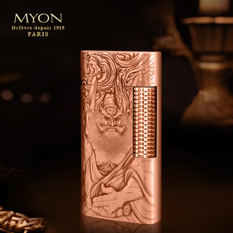 【品牌】MYON欧洲勉牌爵士待机王紫铜五鬼运财一机一码煤油打火机