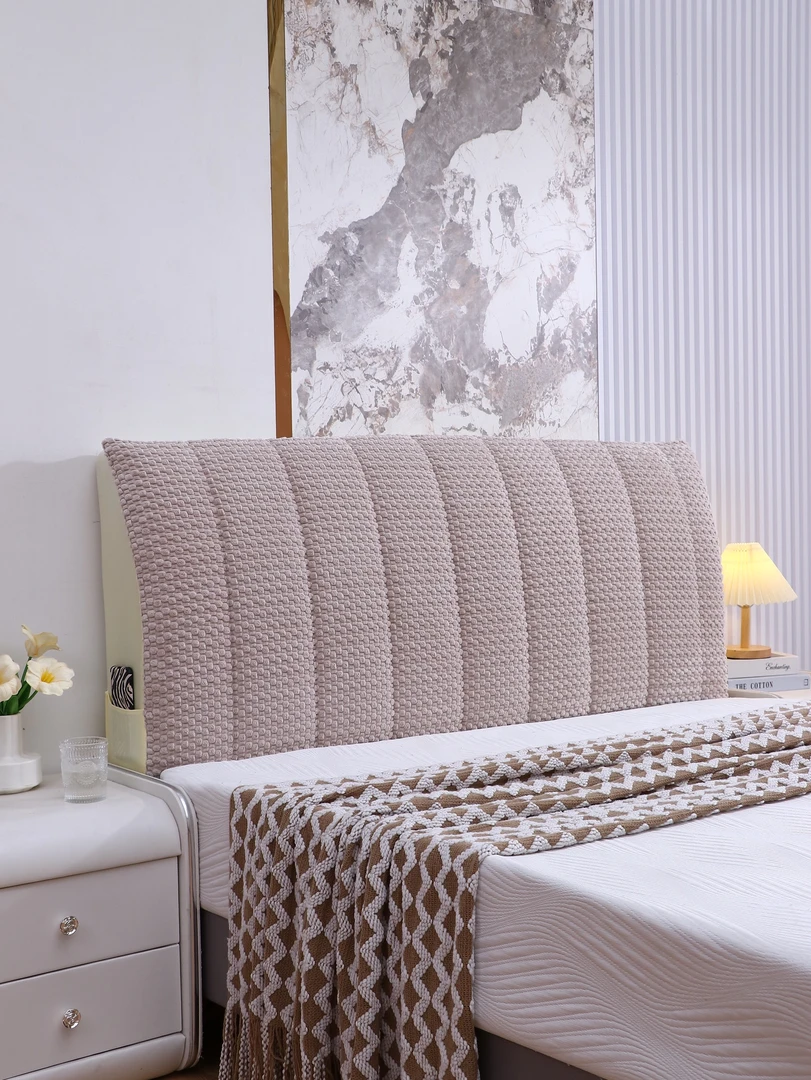 玉米颗粒绒床头罩套弹力加厚防尘防撞舒适家居保护罩