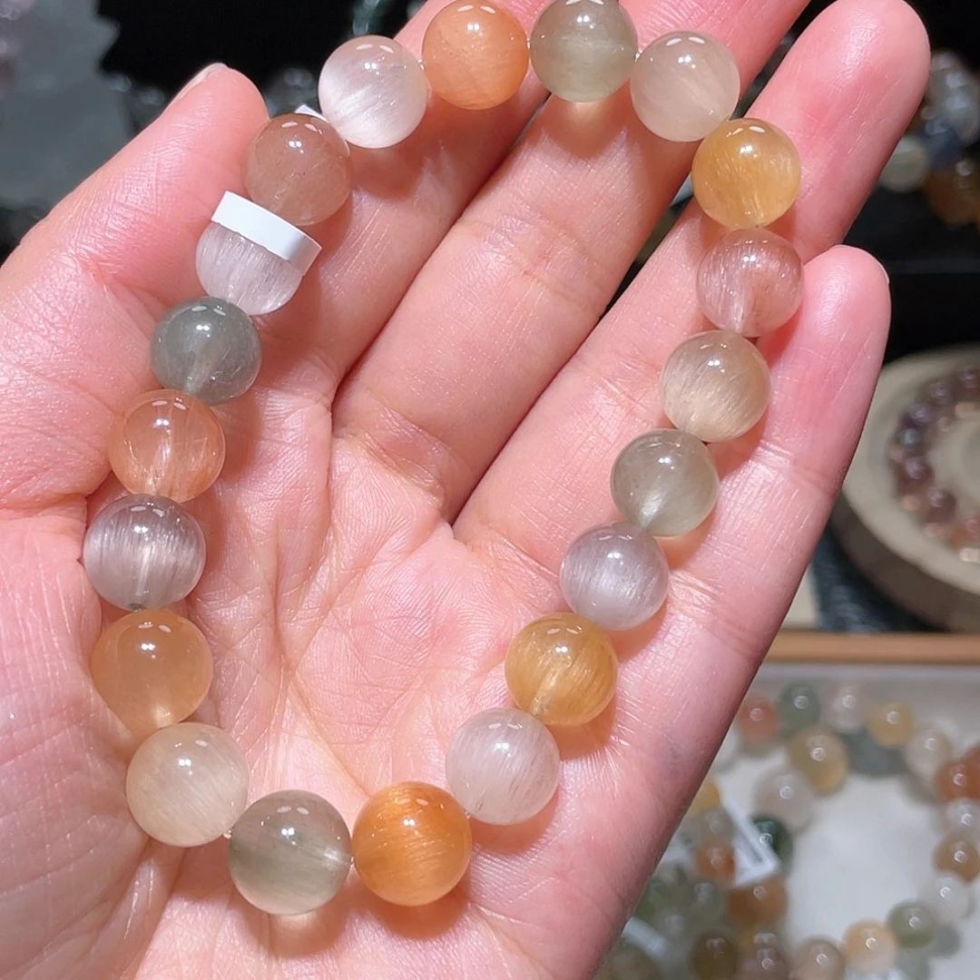 水晶手链未镶嵌兔毛手链，晶体通透