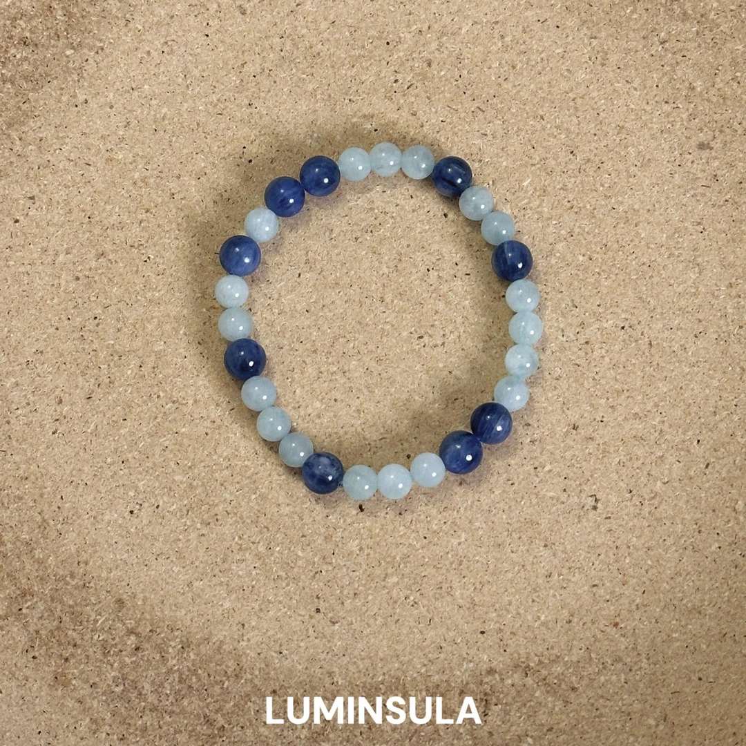 海蓝宝石（处理）LUMINSULA流光屿【蓝境旅人】蓝晶石原创设计手串