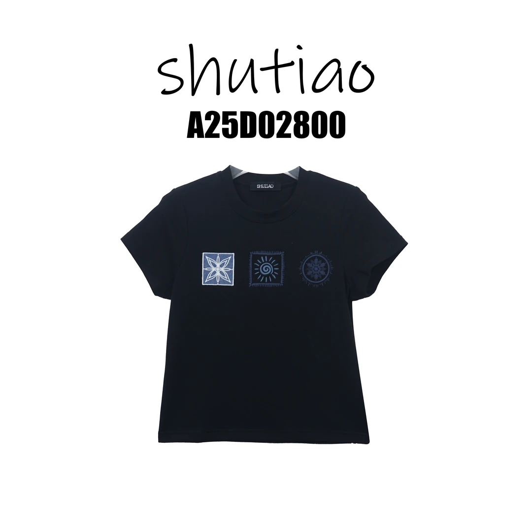【SHUTIAO】2025夏季：新款小众设计款T恤A25D02800