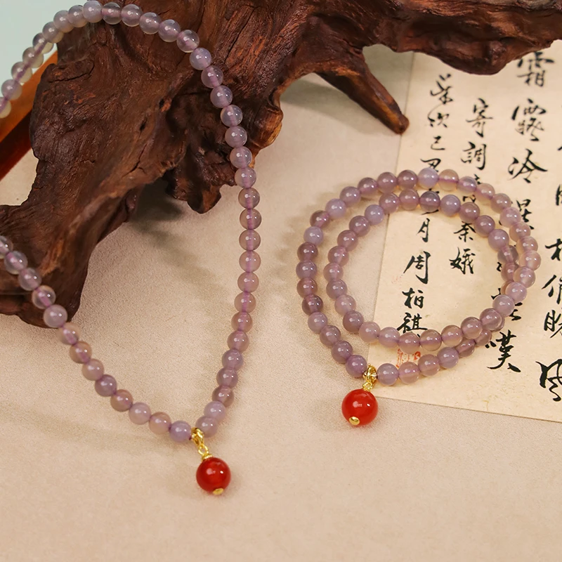 翠小胖珠宝 烟紫多圈手串CSJB18 多样性发1