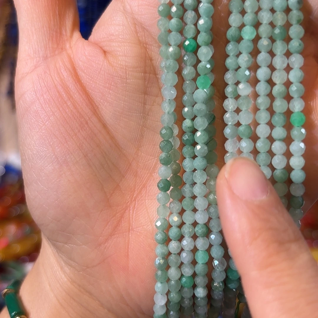 玛瑙/玉髓银S925镀金镶嵌珠宝半成品缅甸翡翠一条卡3