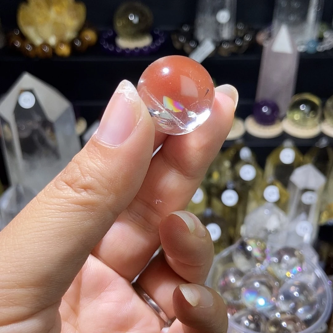水晶手链银S925镶嵌打孔白彩球