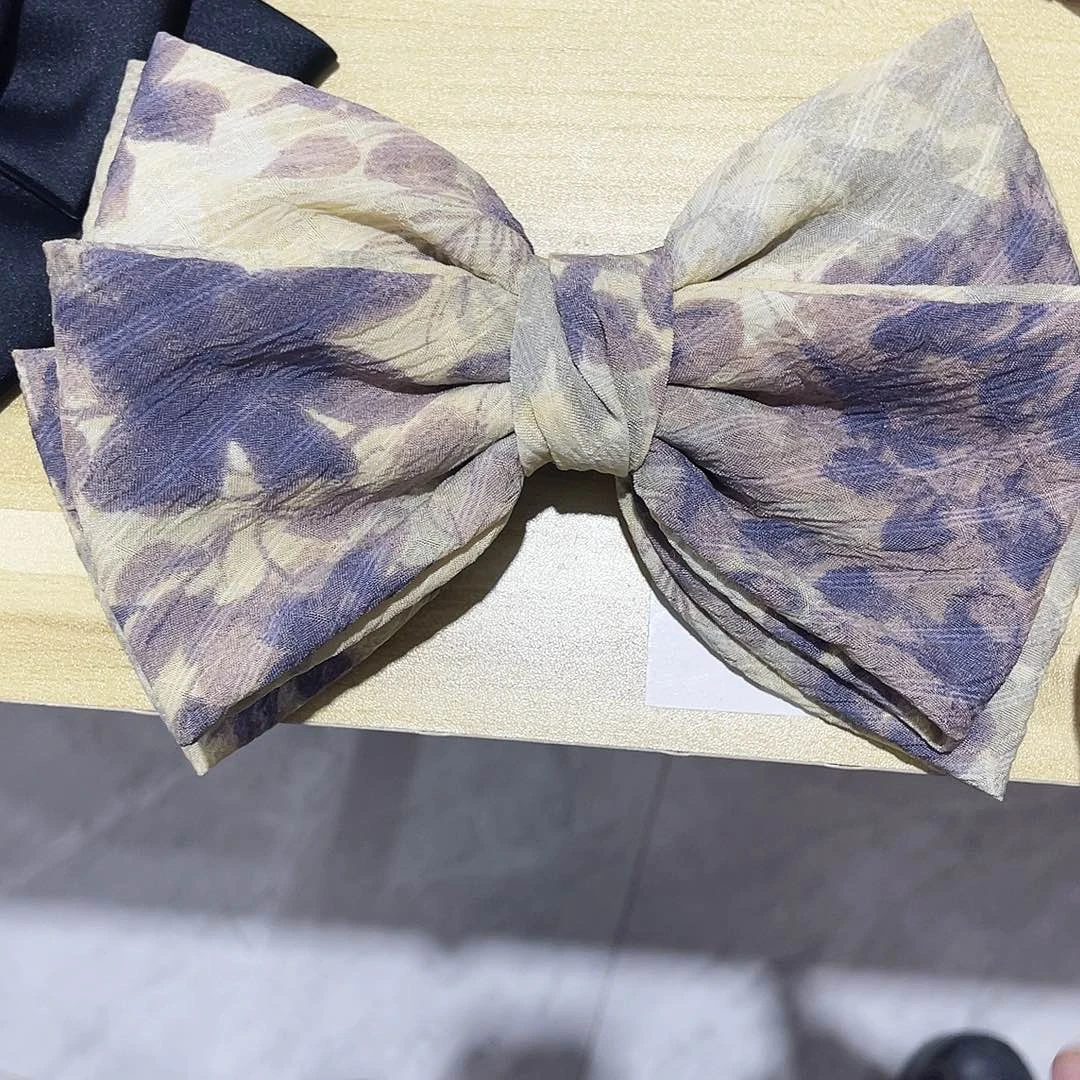 皮质铁合金蝴蝶结发夹