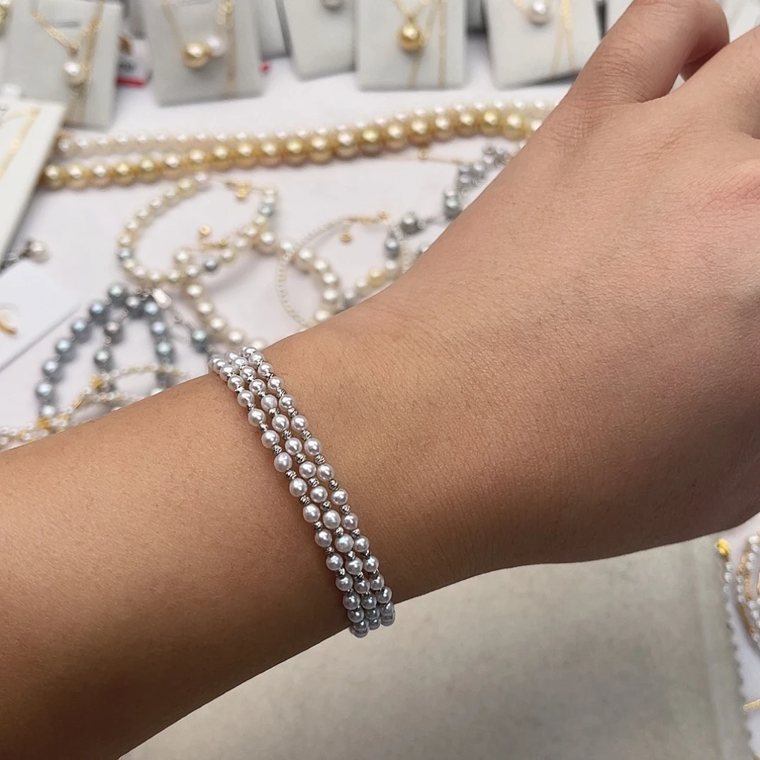 淡水珍珠手绳银S925镶嵌