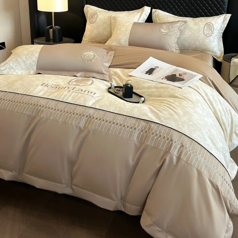 高端A类100%全棉刺绣四件套纯棉被套床单酒店宿舍床上用品2026