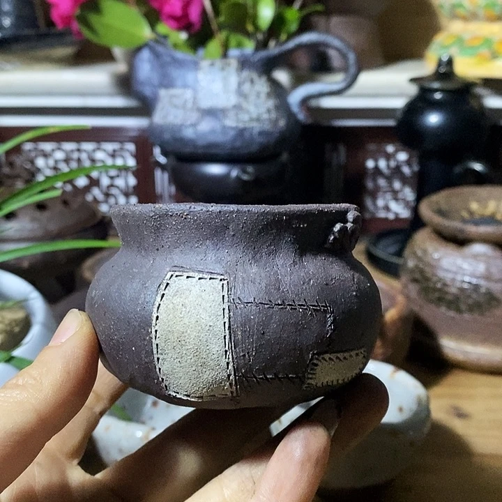 开*豆景德镇陶瓷艺术叶里手捏杯