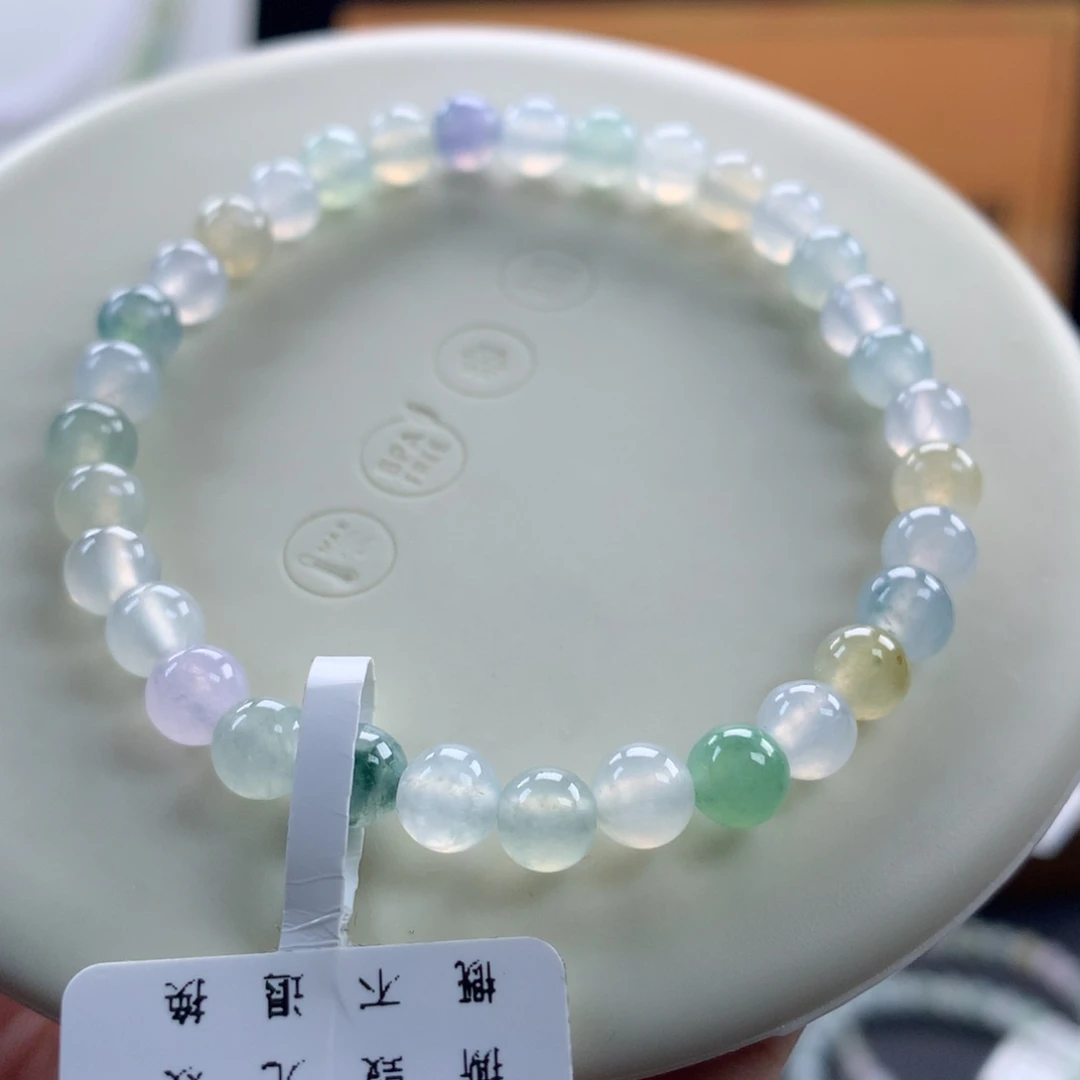 果***吖翡翠未镶嵌手链卡5.5