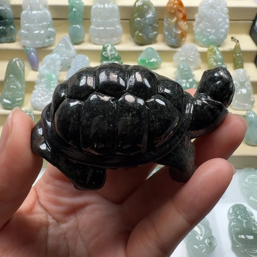 墨***隐翡翠未镶嵌颈饰翡翠