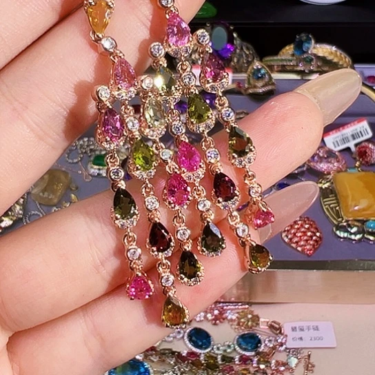 碧玺银S925镶嵌碧玺