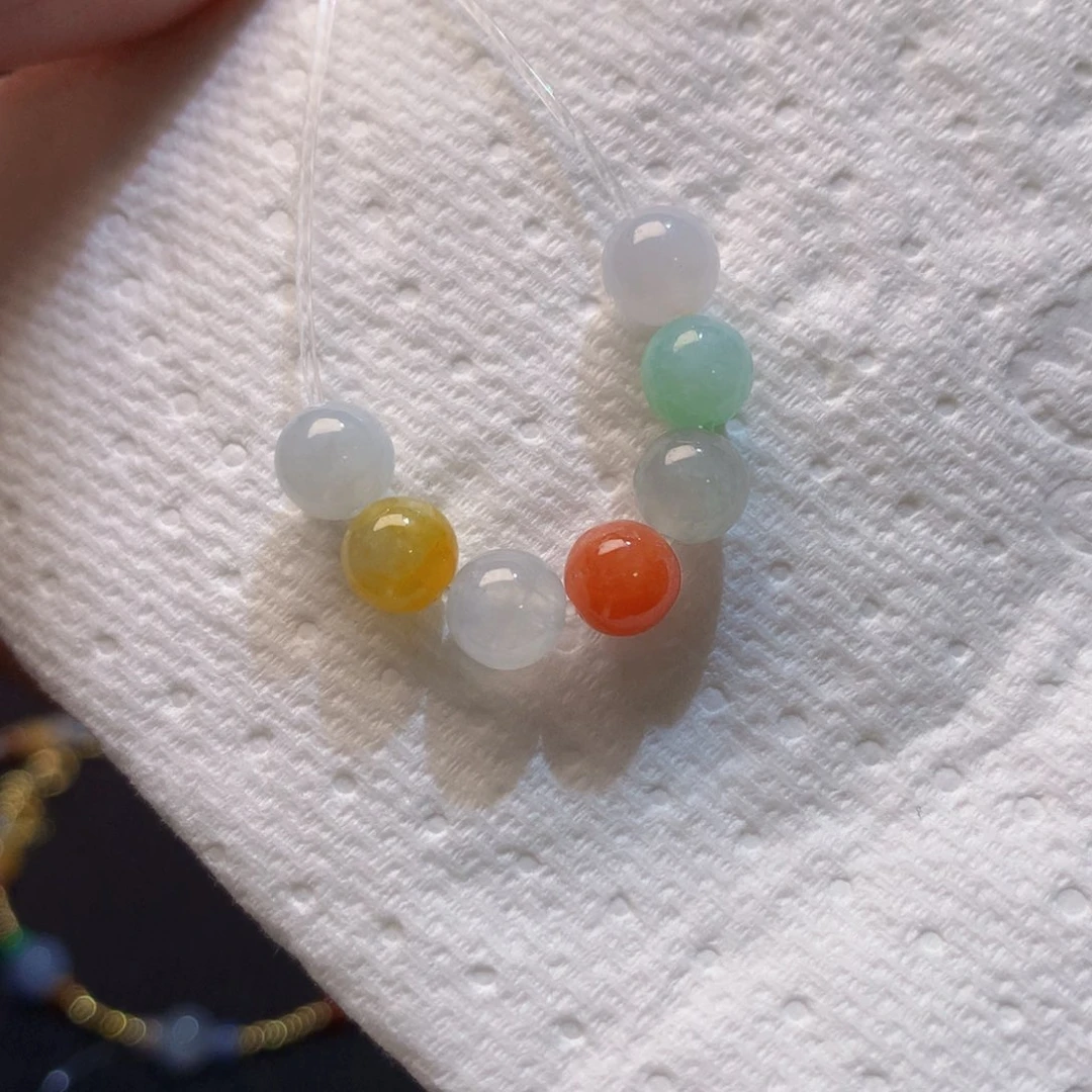 翡翠散珠七彩珠珠78