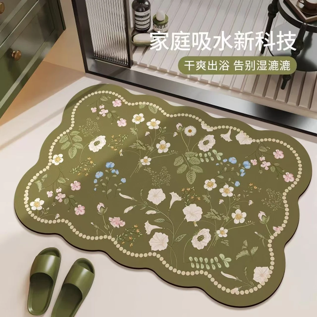 浴室美式地垫卫浴吸水速干洗手间脚垫厕所地毯卫生间门口防滑垫子