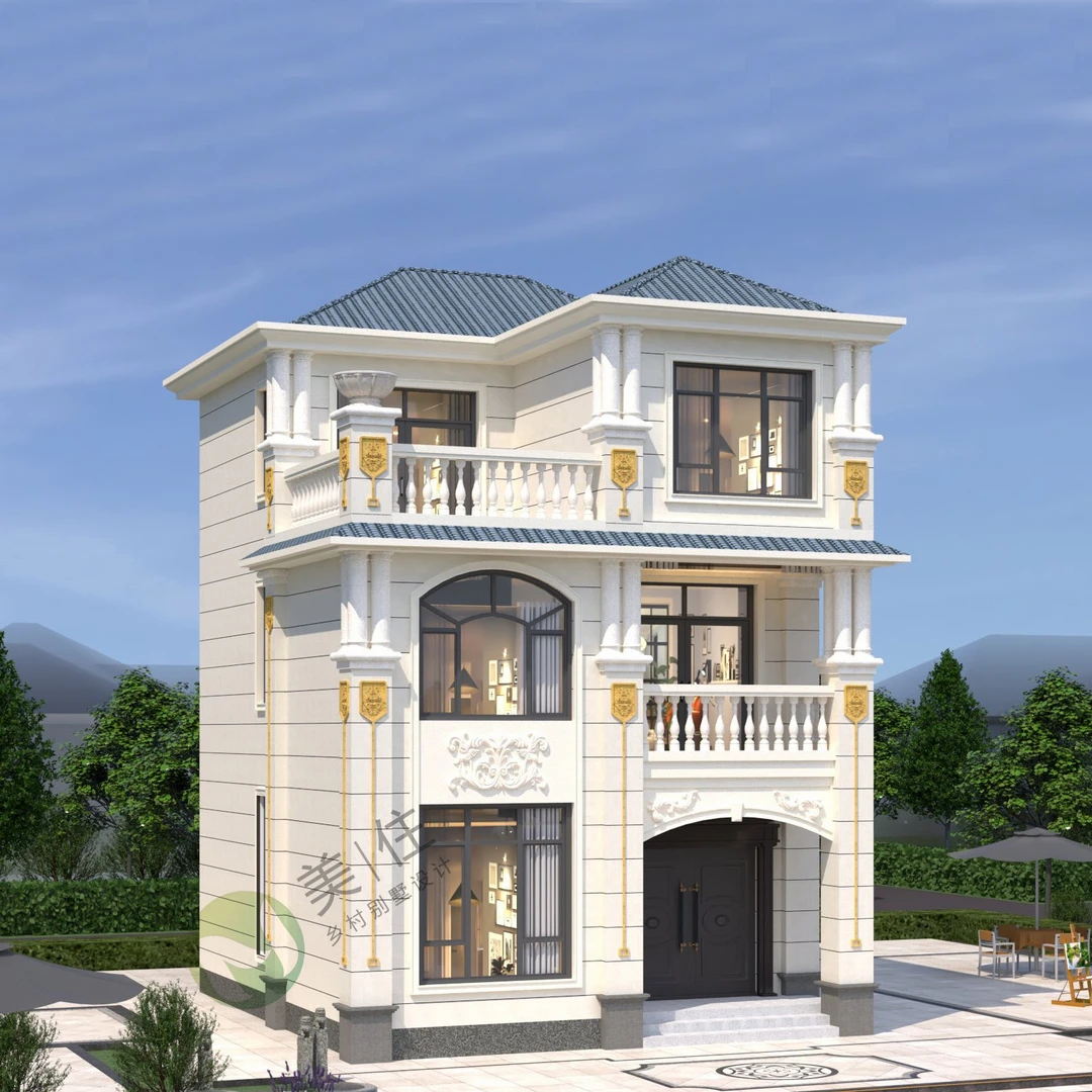 8x10三层农村自建房别墅设计图纸小面积别墅建筑全套施工图纸