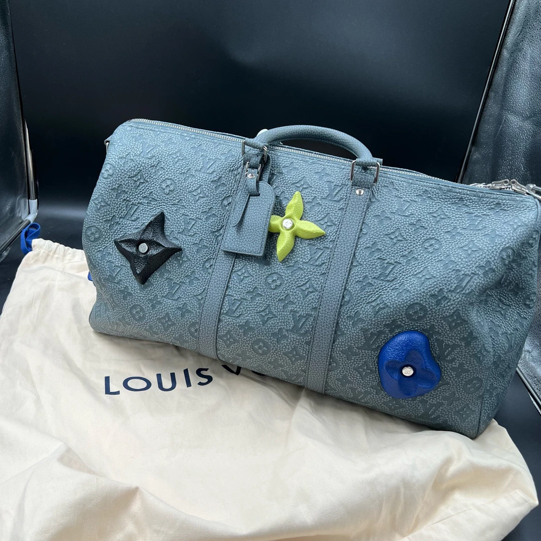 99新 LouisVuitton/路易威登 (ll) 50B老花花朵贴标旅行包 020801
