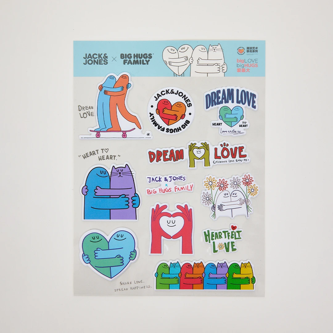 杰克琼斯×BIGHUGSFAMILYins贴纸女童趣味ins
